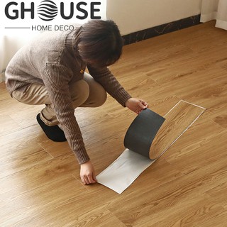 G-House vinyl floor tiles self-adhesive PVC flooring stickers wooden design 91X15cm