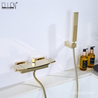 ELLEN Bathtub Faucets with Hand Shower Hot Cold Bath Shower Black Chrome Faucet Water Mixer Tap Cran