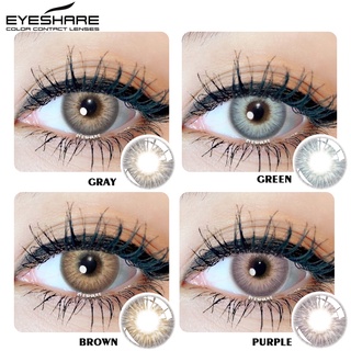 EYESHARE Contact Lens 2pcs 1 Pair Eye Care Soft Colored Cosmetic Contact Lens Yearly Use/ with Free Gift