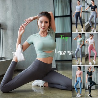 T10128 Women's Yoga Wear Top+Pants for Running / Yoga / Sports / Fitness (1)