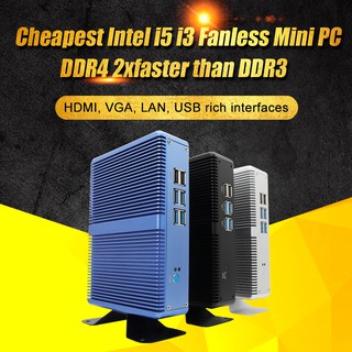 Cheap Fanless DDR4 Mini PC i7 i5 7200U i3 7167U Win10 Pro Barebone Nuc Desktop Computer Linux HTPC VGA HDMI WiFi