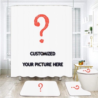 ❖4/3/1PCS Customized Polyester 180x180cm Shower Curtain Photo Bathroom Curtain Bath Mat Set Custom L