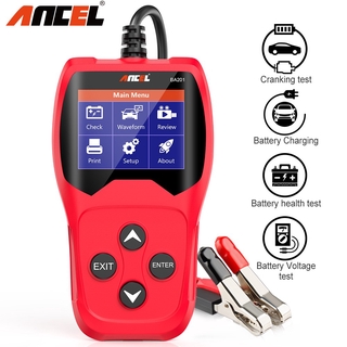 Ancel BA201 Car Battery Tester 12V Analyzer 100 to 2000CCA Battery Tester Car Cranking Charging Circut Tester Diagnostic Tool