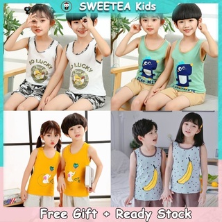 1-12y Baby Kids Boys Girls Vest + Shorts Cartoon Children Cotton Clothes