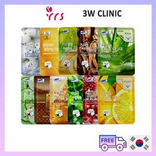 3W CLINIC Fresh Mask Sheet 10pcs Korea Skincare Mask Face Mask Beauty Facial Mask Sheet