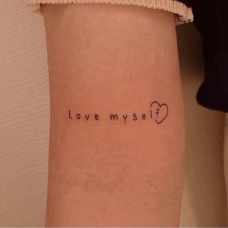 Love Myself Tattoo Stickers Tiktok Same Style Tattoo Campus Fresh Style Temporary Tattoo