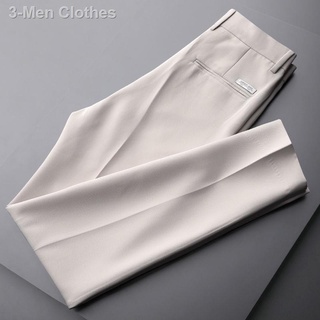 ♀♚ↂLightly cooked wind autumn and winter drape high-end white woolen trousers men s casual slim suit