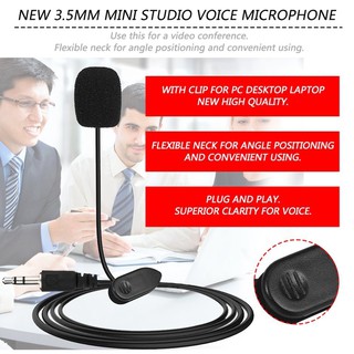 Portable Mini 3.5mm Microphone Wired Collar Clip Lapel Lavalier For Laptop PC External Mic (1)