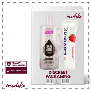 Midoko 100ml Lovekiss Strawberry Sex Lube with Yeain 200ml Ocean Climax Water Based Lube