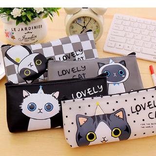 Jelly Stationery Creative Simple Cute Cat Translucent Large Capacity Jelly Glue Pencil Bag Male And Female Student Pencil Case