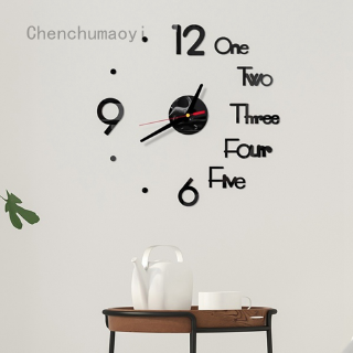Chenchumaoyi Best selling creative acrylic 3D wall clock diy clock mute wall sticker clock