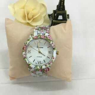 Geneva Ceramic Floral Watch Sale with Box & Battery