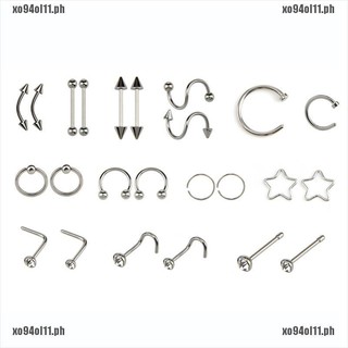 【xo~COD】38PCS Professional Body Piercing Jewelry Tool Kit Ear Nose Navel Nipple Ne (3)