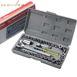 Someday Best Quality 40 Pcs Auto Repair Hand Tool Combination Socket Wrench Set