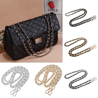 Metal + Leather Shoulder Bag Replacement Chain Strap for Womens Handbag Purse