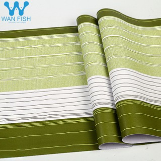 WANFISH green stripes 10mx45cm self-adhesive pvc wallpaper sticker for living room bathroom kitchen