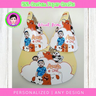 We Bare Bears Loot bags Party Hats Candy Bags Birthday Plastic Bags Personalized Customized (4)