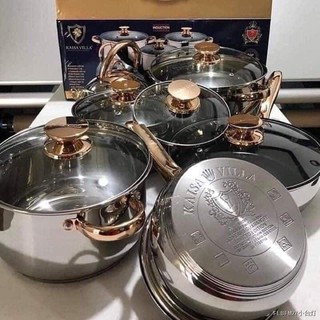 ┋❧Kaisa Villa KV-1004 12 Piece Stainless Steel Induction Cookware Set