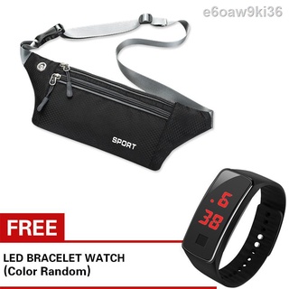 ▼【Free LED watch】Korean Belt Waist Korean Sling Bag Belt Bag Adjustable fashion running bag shoulder (1)