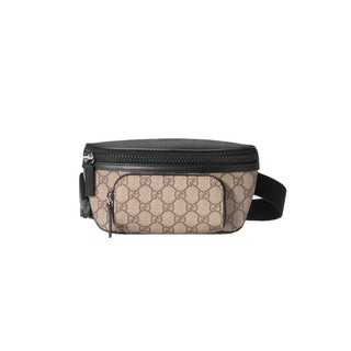 Gucci Beige & Black Men's Belt Bumbag Crossbody Side Utility Bag for Men