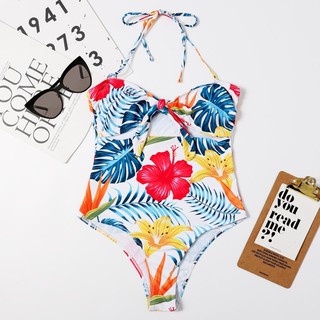 [Ladymiss] Lady Women Splicing Push-Up One Piece Bra Bikini Beach Set Swimsuit Swimwear (1)
