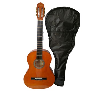 Mavies 40 inches Deluxe Manila Classical Nylon Acoustic Guitar Orange (EQ w/ 4 Band. W/FREE Case