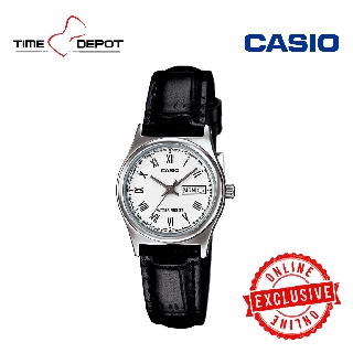 Casio LTP-V006L-7BUDF Black Leather Strap Watch For Women (1)