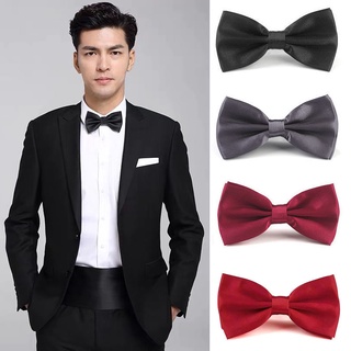 Bow Tie Men's Wedding Bow Tie Best Man Groom Bow Wine Red Black Business Student Lazy Casual British