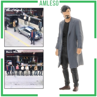 [AMLESO] 1:64 Diorama Painted Figure People Jacket Model Building Park for Fire Wheel