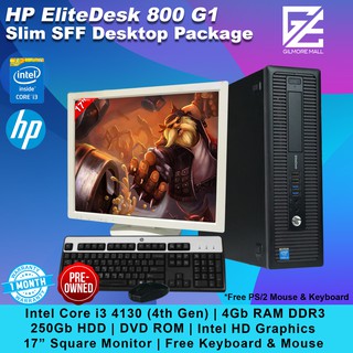 HP Compaq Elite Slim Desktop Package | Intel Core i3 4130 (4th Gen), 4GB RAM DDR3, 250GB HDD