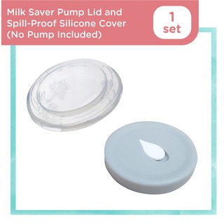 Orange and Peach Milk Saver Pump Lid and Spill Proof Silicone Cover (Lids Only, No Pump Included)