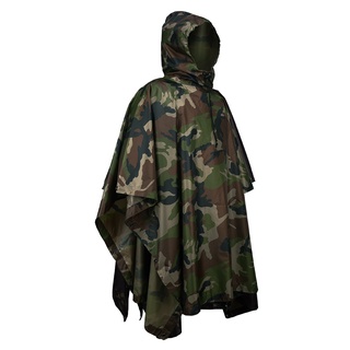 Rain Poncho Rain Coat Waterproof Camouflage Ground Sheet Camo Poncho Multi Purposes Shelter