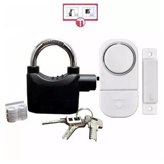 Alarm Padlock with Batteries With Wireles Door and Window Entry Alarm Burglar Alarm Sensor System