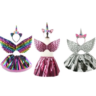 Unicorn set for kids skirt+headband+wing 2-7yrs