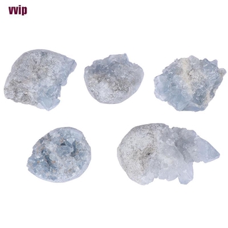 Vvph Natural Raw Blue Celestite Crystal Quartz Cluster Geode Specimen Home Decor Fad