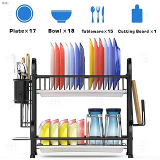 ✑SIV 2/3-Tier Dish Drainer Drying Rack Kitchen Countertop Plate Organizer Storage Shelf