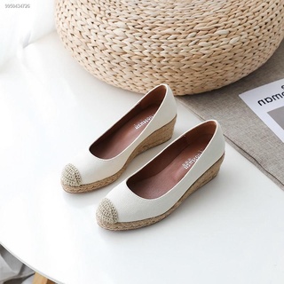 【Hot sale】Fisherman shoes women s European and American straw woven wedges 2020 new spring and autum