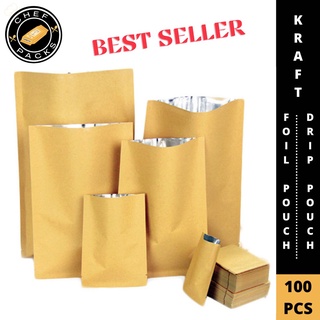kitchenware┇✴✕[100 pcs] KRAFT Foil Pouch/ Coffee Drip Pouch