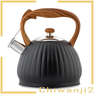 [CHIWANJI2] 3.5 Liters Black Whistling Tea Kettle Teapot Water Kettle Stainless Steel