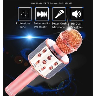WS-858 Wireless Bluetooth Microphone Mic Karaoke Speakers (3)