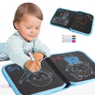 14 Sides Portable Board Drawing Book Toys Magic Pen Blackboard Drawing Board Early Education Toy (1)
