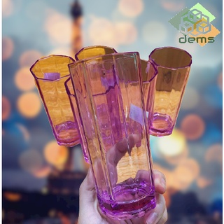 6 PCS VIOLET TRANSPARENT TALL HIGH QUALITY DRINKING GLASSWARE MALL QUALITY