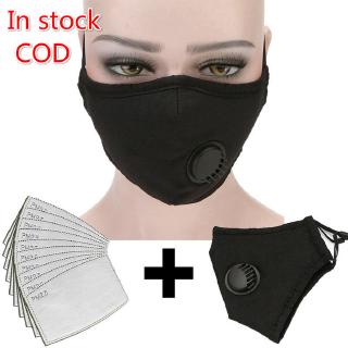 10 Pcs/20 Pcs/50 Pcs PM2.5 Mask Filter Pads+Anti-fog Dust-proof Mask Cotton Mask With Breathing Valve