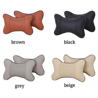 ＴＯＷＮＳＨＯＰ 1Pc Leather Car Neck Pillow Headrest Pillow Auto Seat Cover