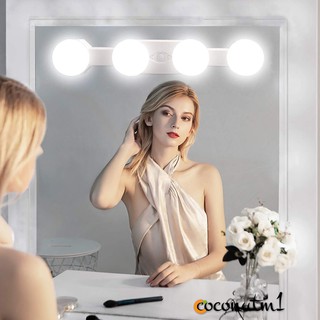 C✞ Portable Makeup Lights Cordless Super Bright with 4 LED Bulbs LED Vanity Mirror Light STJ0