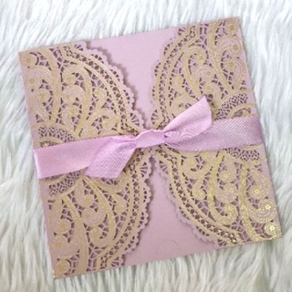 Lasercut Invitation Cover - LC#20: FABULOUS (Purple, Gold) +Free Cardstock [READY MADE, ONHAND]