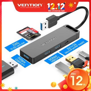 Vention USB 3.0 2.0 HUB 6 Ports 6 in 1 OTG USB to Micro B SD TF USB 3.0 High Speed Charging Docking Station for Laptop PC