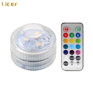 Licer Led Colorful Fish Tank Lamp Waterproof Remote Control Candle Lamp Diving Candle Lights Led Light for Aquarium