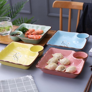 Boutique Large Dumpling Dish With Vinegar Dish Multifunctional Ceramic Sushi