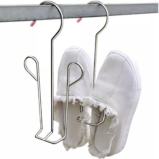 Drying Windproof Multi-Purpose Stainless Steel Hook Hanging Solid Shoes Shoe Rack Balcony Bold Shoe Rack Storage Rack Window Sill fzUN
